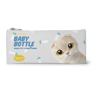 Pogeun’s Baby Bottle New Patterns Leather Flat Pencilcase