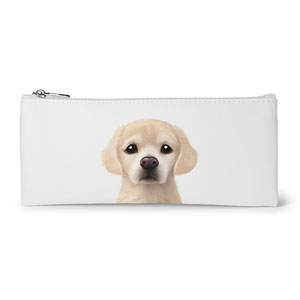 Whaum Golden Retriever Leather Flat Pencilcase