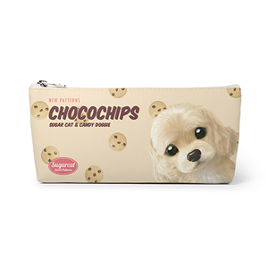Momo the Cocker Spaniel’s Chocochips New Patterns Leather Triangle Pencilcase