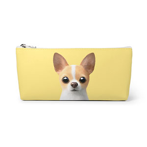 Yebin the Chihuahua Leather Triangle Pencilcase