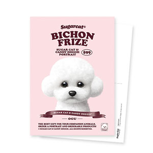 Ogu the Bichon New Retro Postcard