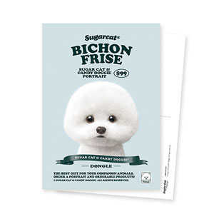 Dongle the Bichon New Retro Postcard