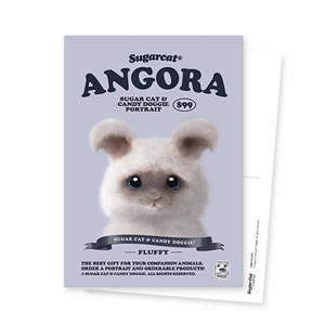 Fluffy the Angora Rabbit New Retro Postcard