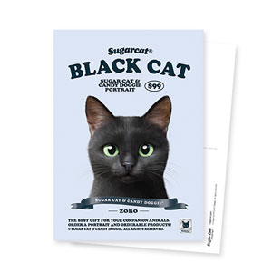 Zoro the Black Cat New Retro Postcard