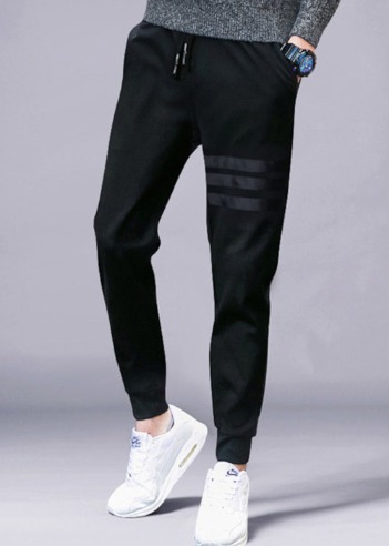 삼선 블랙 라인 기모 츄리닝 바지 XL-5XL 성인 남성 남자 여자 학생 시보리 트레이닝 운동복 조거 팬츠