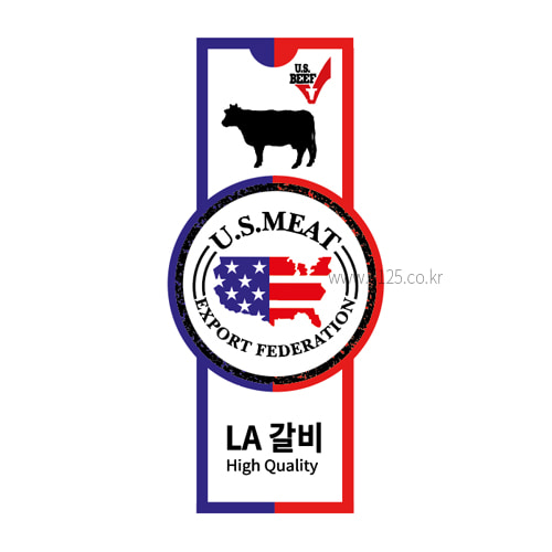 정육스티커  LA갈비 낱장 100개