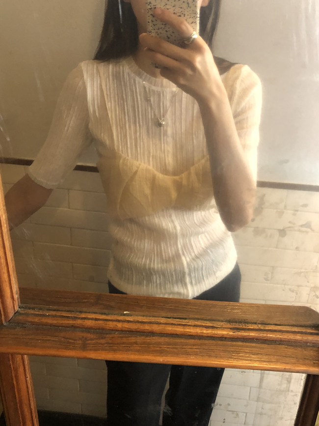 [Highly recommended] wrinkled sheer bustier