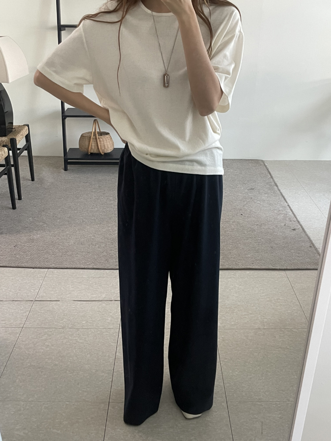 cashmere blended wool elasticated waist trousers