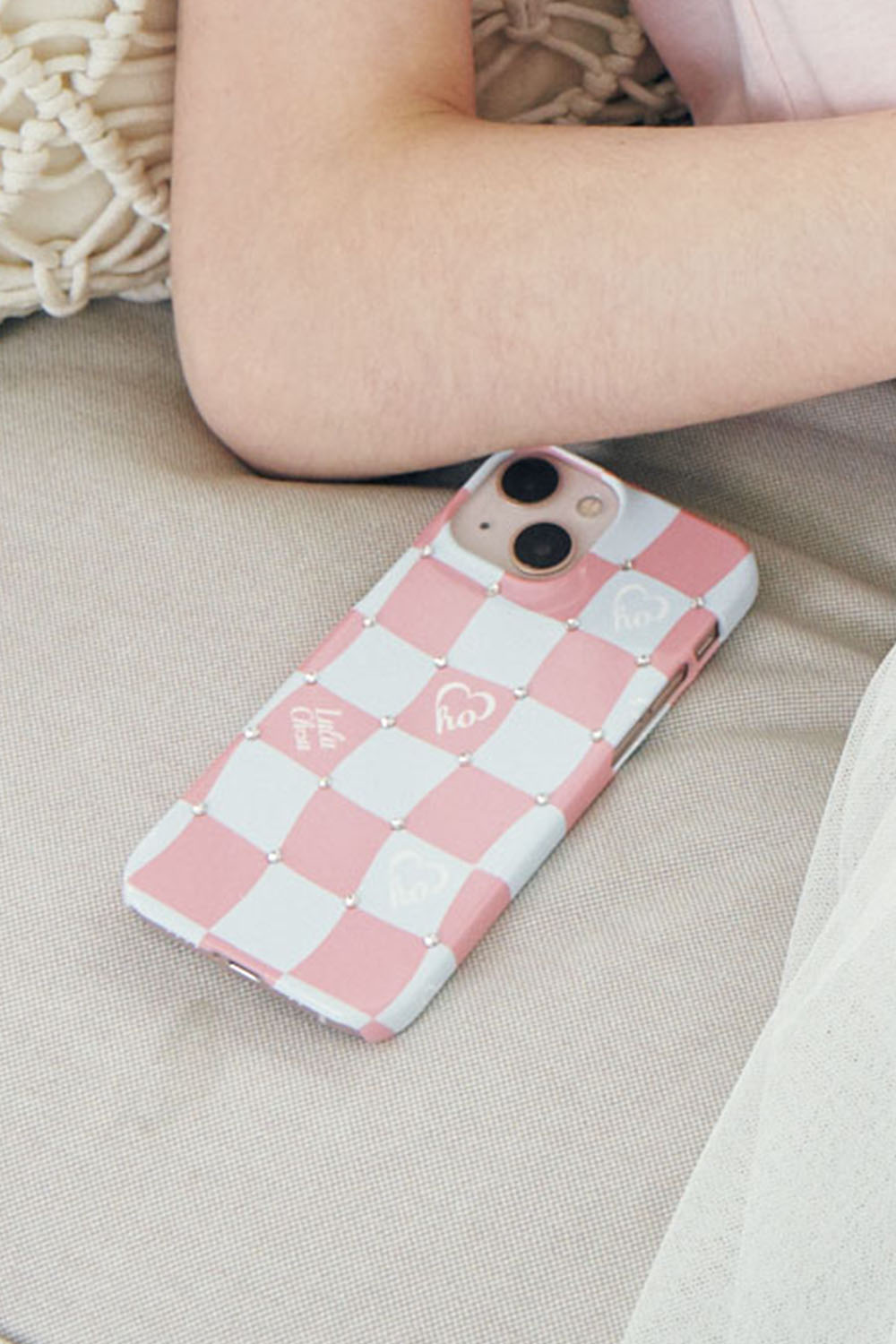 Wave Checkerboard Phone Case - CANDY PINK