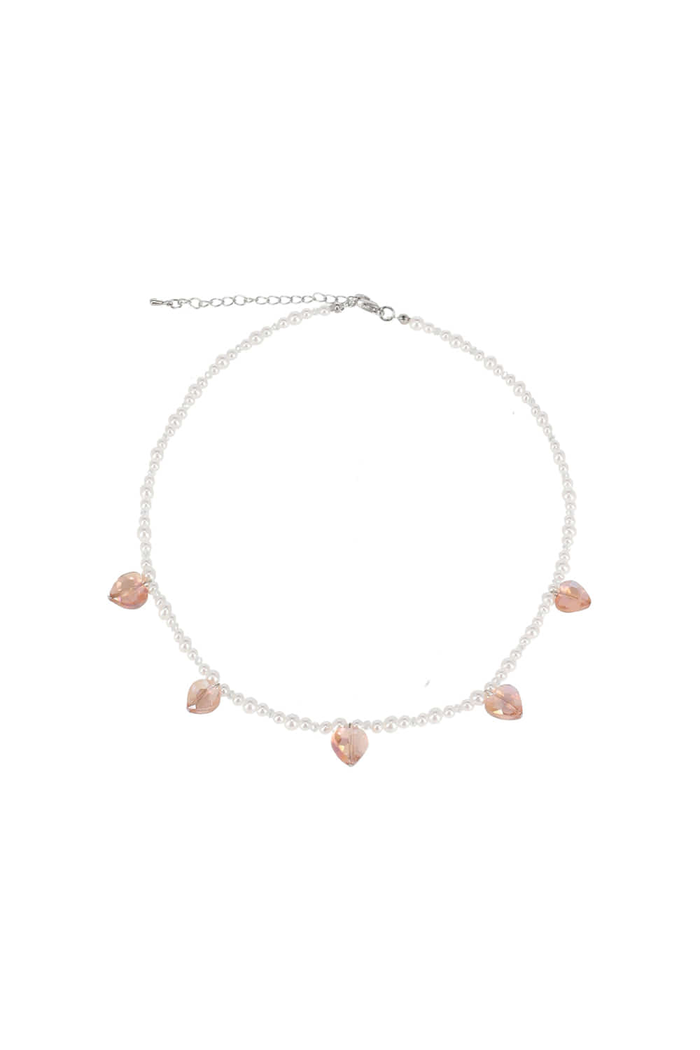 Heart Beads Necklace - ROSE PINK