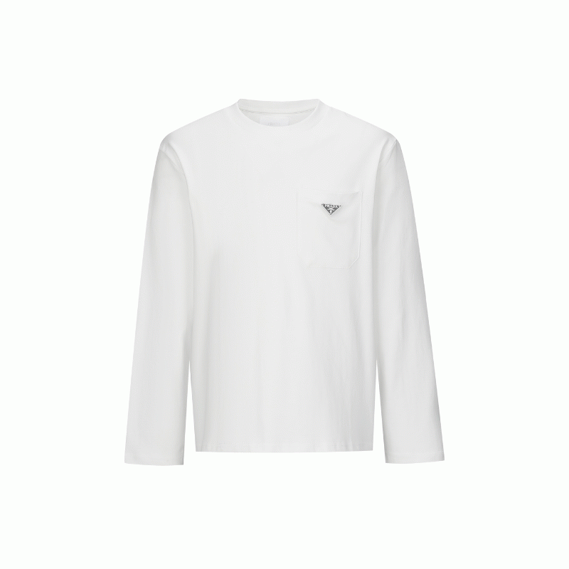 [Premium] 프라다 체스트 트라이앵글 로고 긴팔 티셔츠 [2컬러] [매장-170만원대]