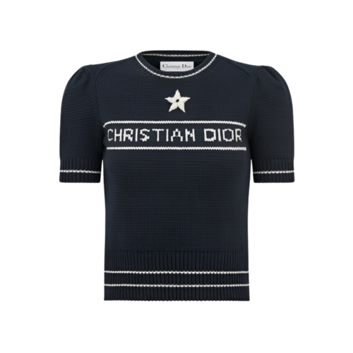 [正品버전] 디올 CHRISTIAN DIOR 에크루 캐시미어 울 니트 반소매 스웨터 [2컬러] TU876138