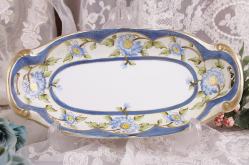 노리타케 핸드페인트 셀러리 디쉬 Noritake Hand Painted Celery Dish circa 1920