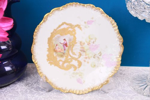 LS &amp; S 리모지 공장 데코 장식 플레이트 LS &amp; S Limoges Factory Decorated Plate circa 1890