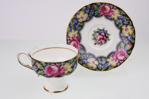 파라곤 컵&amp;소서 깅함로즈 패턴 Paragon Cup &amp; Saucer &quot;Gingham Rose&quot; pattern