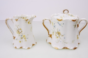 하빌랜드 리모지 크리머&amp;슈거 Haviland Limoges Creamer &amp; Sugar circa 1894 - 1931  -  AS  IS -