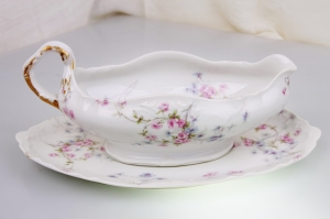 하빌랜드 그레이비 보트/언더플레이트 Haviland Gravy Boat with Matching Underplate circa 1903 - 1925