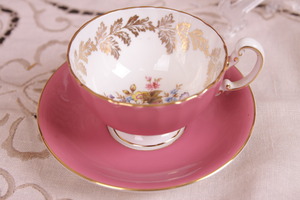 앤슬리 프로럴 페턴 컵&amp;소서 Aynsley Dresden Floral Pattern Cup &amp; Saucer circa 1950