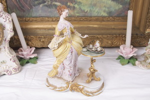 카포디몬테 &quot;티 타임&quot; 피겨린 !!리페어!! Capodimonte &quot;Tea Time&quot; Figurine