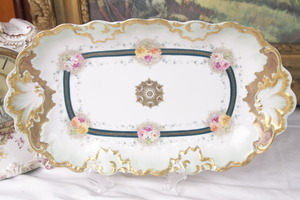 C. Martin 리모지 공장 데코 아이스크림 플레터 C. Martin Limoges Factory Decorated  Ice Cream Platter circa 1890