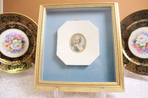 프랑스 미니어처 초상화 (서명 Silven) 섀도우 박스 French Miniature Portrait (Signed Silven) in Shadow Box circa 1920