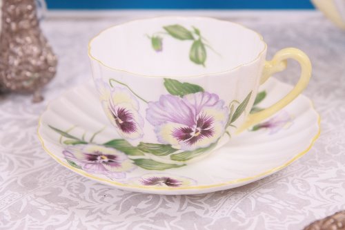 !!귀한!! 쉘리 펜지 루드로우 컵&amp;소서 RARE Shelley Pansy Ludlow Cup &amp; Saucer circa 1950