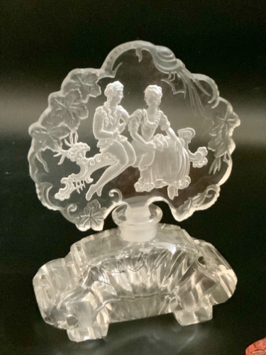 앤틱 체코슬로바키아 컷 글래스 향수병 Antique Czechoslovakia Cut Glass Perfume circa 1920