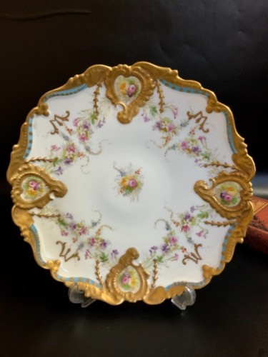 B &amp; H 리모지 핸드페인트 챨져 B &amp; H Limoges Hand Painted Charger circa 1900