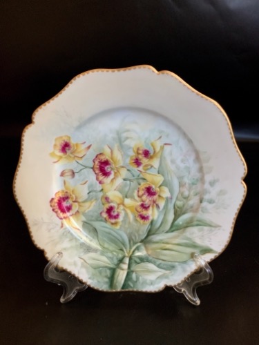 Guerin 리모지 핸드페인트 케비넷 플레이트 Guerin Limoges Hand Painted Cabinet Plate circa 1900