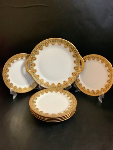 엘리트 리모지 7피스 디져트 세트 Elite Limoges 7 Piece Entertaining Set circa 1900