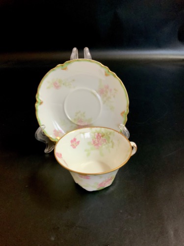 하빌랜드 리모지 &quot;Flared&quot; 데미타스 (에쏘잔) 컵&amp;소서 Haviland Limoges &quot;Flared&quot; Demitasse Cup &amp; Saucer circa 1900