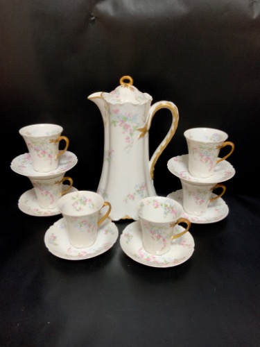 하빌랜드 리모지 13PC 초콜렛 셋트 -아주 멋진 Haviland Limoges 13 Piece Chocolate Set circa 1894 - 1931 - Beautiful!!