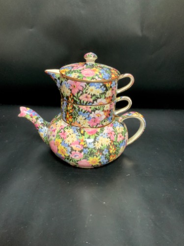 로얄 윈톤 &quot;Balimoral&quot;친즈 스테킹 티팟  Royal Winton &quot;Balimoral&quot; Chintz Stacking Teapot circa 1930 - 1940 - RARE!