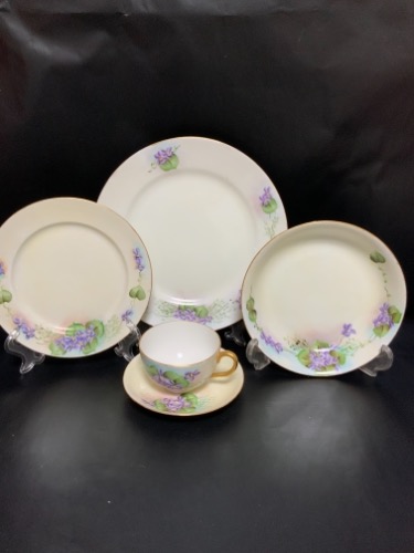 노리타케 닙폰 핸드페인트 5PC 세팅 !!50% 세일 !!  Noritake Nippon Hand Painted 5 Piece Setting circa 1900 - 50% OFF!!!!