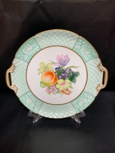 노리타케 핸드페인트 케이크 플레이트 Noritake Hand Painted Cake Plate circa 1920