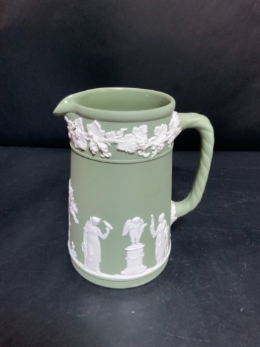 웨지우드 제스퍼웨어 세지 그린 스몰 피쳐 Wedgwood Jasperware Sage Green Small Pitcher circa 1950