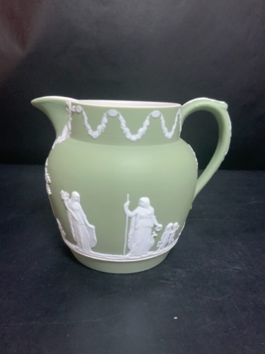 웨지우드 쎄지 그린 제스퍼웨어 스몰 피쳐 Wedgwood Sage Green Jasperware Small Pitcher circa 1891 - 1908