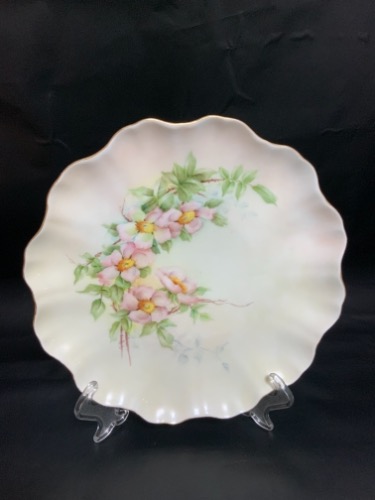 Jeanne Pouyat  리모지 핸드페인트 장식 (벽) 플레이트 Jeanne Pouyat Limoges Hand Painted Wall Plate circa 1900