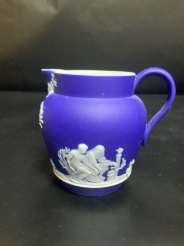 웨지우드 제스퍼웨어 코발 블루 딥 미니 피쳐 Wedgwood Jasperware Cobalt Blue Dip Mini Pitcher circa 1910