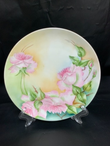 BM de M 리모지 핸드페인트 케비넷 플레이트 LIMOGES Hand Painted Cabinet Plate circa 1900