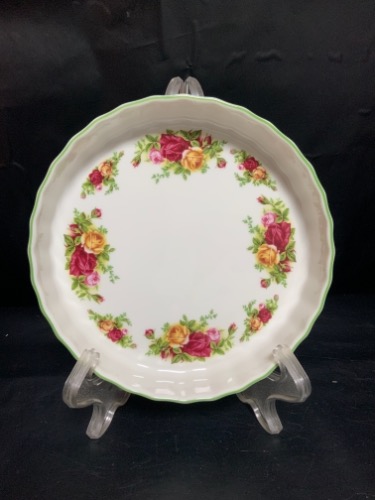 로얄 알버트 &quot;올드 컨트리 로즈&quot; 원형 갤러리 서빙 디쉬 Royal Albert &quot;Old Country Roses&quot; Round Gallery Serving Dish circa 1998