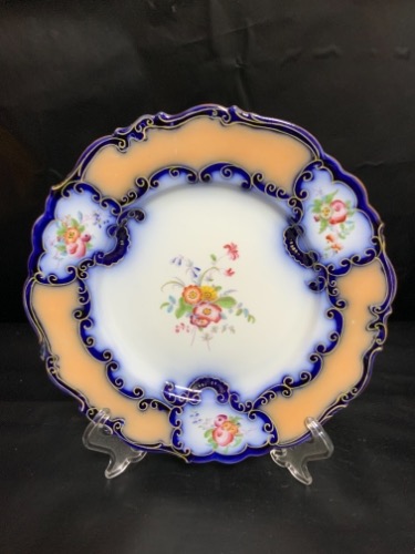 스테포셔 가디 웰쉬 피치 클로버링 플레이트 Staffordshire Gaudy Welsh w/ Peach Clobbering Plate circa 1880