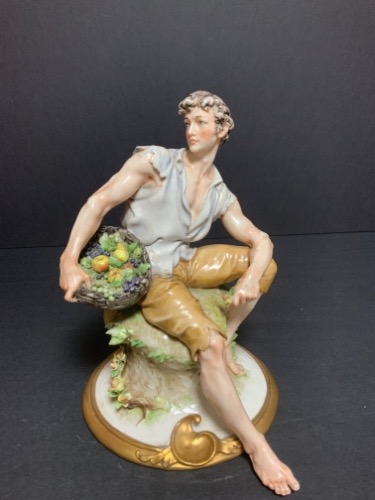 카포디몬테 피겨린 Capodimonte Giuseppe Cappe &quot;Contadino&quot; circa 1950 - 40% OFF SALE !!!!