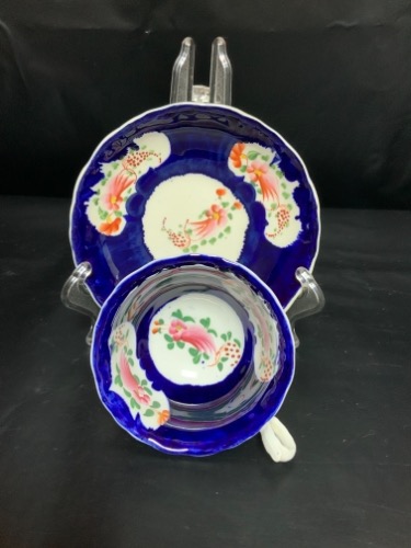 스테포셔 가디 웰쉬 크리머 Staffordshire Gaudy Welsh Cup &amp; Saucer circa 1880