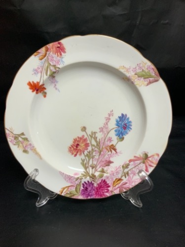 WT 코펠랜드 &quot;스포드&quot;폴리크롬 프로럴 플레이트 WT Copeland &quot;Spode&quot;  Polychrome Floral Plate circa 1875 - 1890