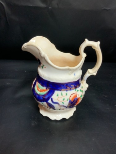 스테포셔 소프트 페스트 가디 웰쉬 크리머 Staffordshire Soft Paste Gaudy Welsh Creamer circa 1860