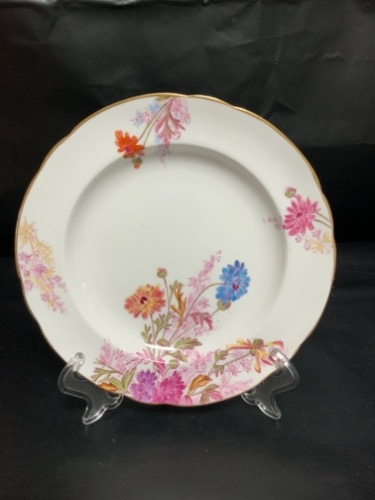 WT 코펠랜드 &quot;스포드&quot;폴리크롬 프로럴 플레이트 WT Copeland &quot;Spode&quot;  Polychrome Floral Plate circa 1875 - 1890 - Crazing