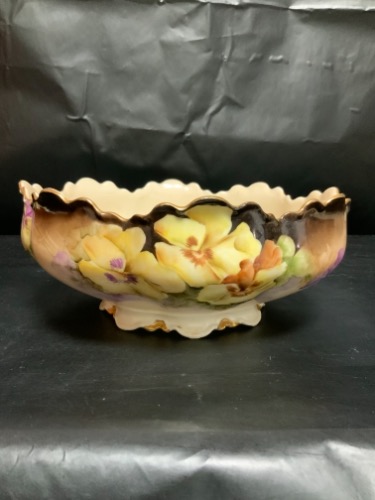 하빌랜드 리모지 핸드페인트 센터 볼 !! 데미지 !! Haviland Limoges Hand Painted Centerbowl circa 1894 - 1931  -  AS IS