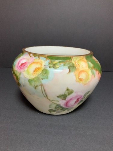 프렌치 핸드페인트 화병(단지) French Hand Painted Jardiniere Circa 1890