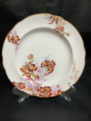 WT 코펠랜드 &quot;스포드&quot;폴리크롬 프로럴 플레이트 WT Copeland &quot;Spode&quot;  Polychrome Floral Plate circa 1875 - 1890